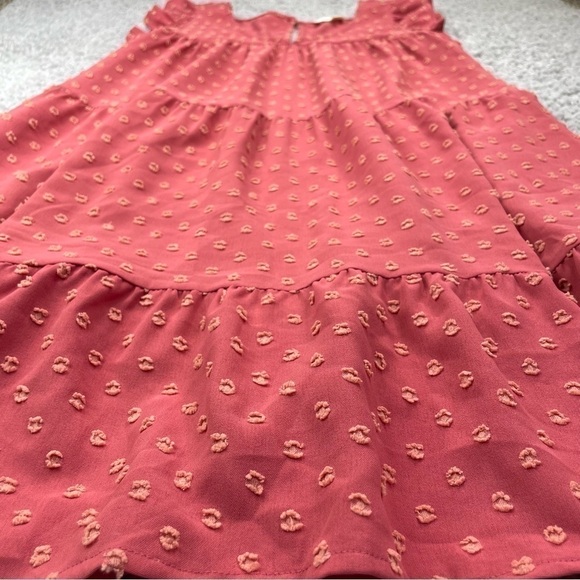 Oddi Dress Womens Small Textured Polka Dot Print Frilly Ruffles Babydoll Style - Picture 2 of 5
